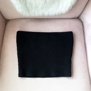 Babaton Black Sculpt Knit Cropped Tube Top (S)
